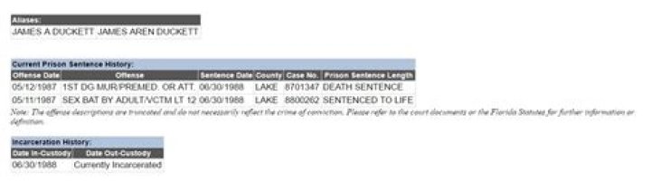 Who is James Duckett Florida Death Row? Teresa McAbee Murder Wiki and Case Update